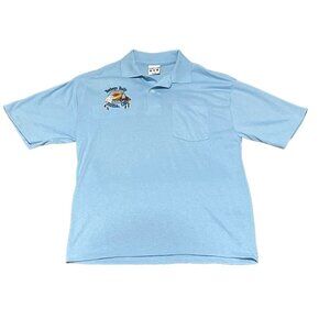 Vintage Buckeye Rally ‘96 Goldwing Single Stitch Blue Polo Size L USA Rare.